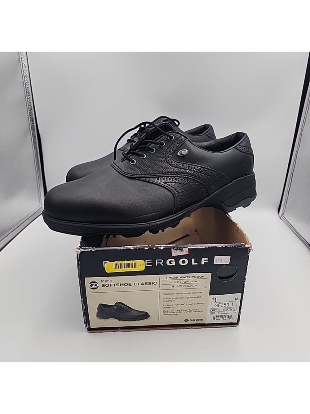Dexter Wedgewood Men's Golf Black Shoes GF350-1 Size 11 M NWB Waterproof